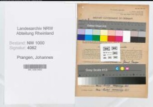 Entnazifizierung Johannes Prangen, geb. 26.12.1892 (Installateur)