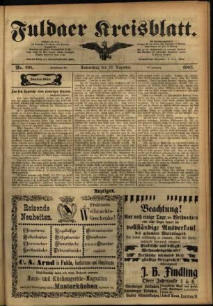 Zweite Ausgabe vom Donnerstag, den 19. Dezember 1907.