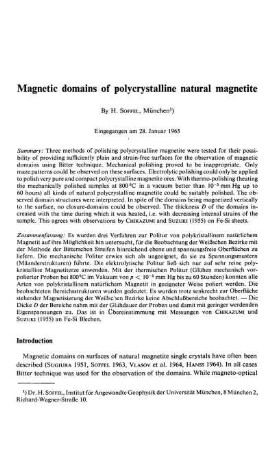 Magnetic domains of polycrystalline natural magnetite