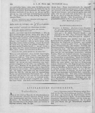 Gottschalk, K. A.: Analecta codicis Dresdensis, quo ius Magdeburgense ac scabinorum sententiae medio aevo latae continentur. Dresden: Hilscher 1824