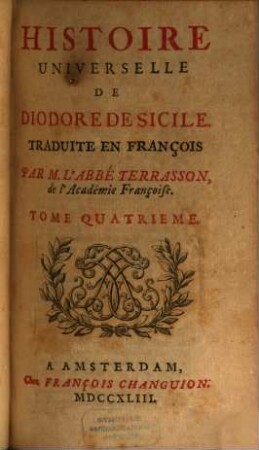 Histoire Universelle De Diodore De Sicile, 4