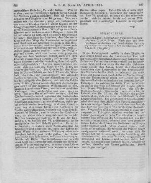 Mahn, C. A. F.: Lehrbuch der Französischen Sprache. Berlin: Laue 1830