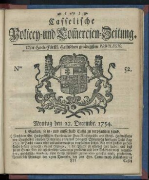 Nro. 52, Montag den 23. Decembr. 1754