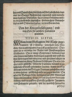 Titulus Sextus. - Decimus.