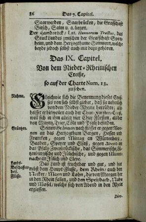 Das IX. Capitel. Von dem Nieder-Rheinischen Creiße