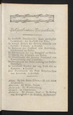 Subscribenten-Verzeichnis