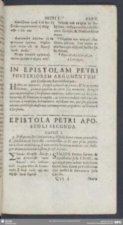 In Epistolam Petri Posteriorem Argumentum per Erasmum Roterodamum