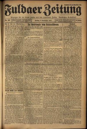 Erste Ausgabe vom Freitag, den 09. September 1927.
