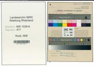 Entnazifizierung Willi Kock , geb. 03.03.1904 (Monteur)