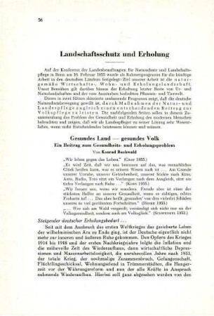 Landschaftsschutz und Erholung