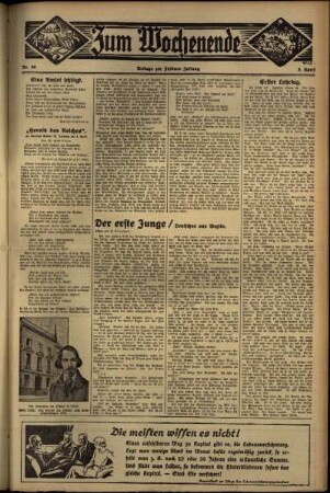 Zweite Ausgabe vom Sonntag, den 08. April 1934.