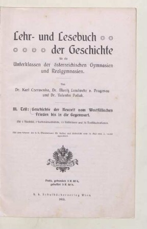 Teil 3, [Schülerband]: Geschichte der Neuzeit vom Westfälischen Frieden bis in die Gegenwart