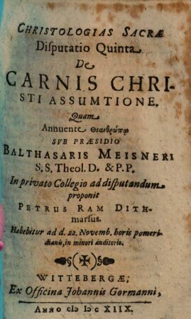 De Carnis Christi Assumtione