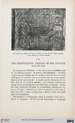 VII: The hieroglyphic writing of the ancient Egyptians