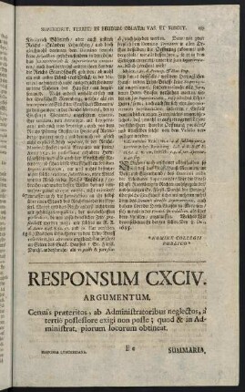 217-236, Responsum CXCIV. Census praeteriti neglecti - Responsum CXCVII. Divisio haer. retractata. inventar. matr. et tut.