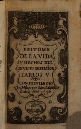 Epitome de la vida y hechos del Emp. Carlos V.