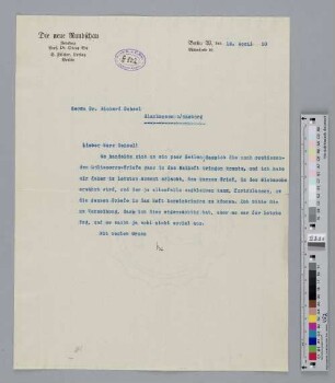 Brief an Richard Dehmel