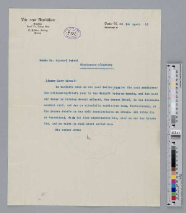 Brief an Richard Dehmel