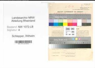 Entnazifizierung Wilhelm Schlepper , geb. 01.07.1903 (Baecker)