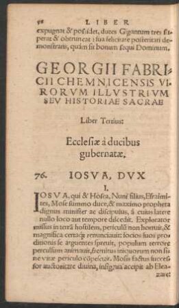 Georgii Fabricii Chemnicensis Virorum Illustrium Seu Historiae Sacrae Liber Tertius: Ecclesiae a ducibus gubernatae.