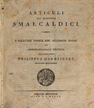 Articuli qui dicuntur Smalcaldici