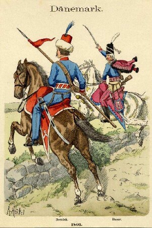 Uniformbild, Kavalleriesoldaten der dänischen Armee