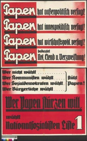 Wahlplakat der NSDAP zur Reichstagswahl am 6. November 1932