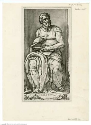 Statue mit Gesichtszüge Michelangelos