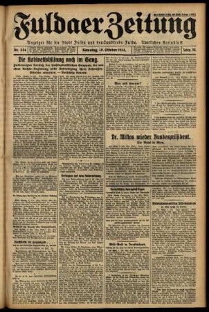 Ausgabe vom Samstag, den 10. Oktober 1931.
