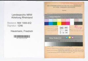 Entnazifizierung Friedrich Hausmann, geb. 02.01.1892 (Feuerwehrmann)