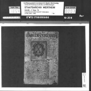 Gerichtsprotokoll der dem Stift Triefenstein eigenen Dörfer Rettersheim, Unterwittbach und Wiebelbach