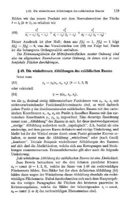 § 49. Die winkeltreuen Abbildungen des euklidischen Raumes