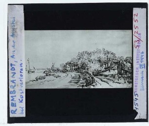 Rembrandt, Landschaft am Amstel-Ufer (Zeichnung Benesch VI 1447) (Paris Louvre 186 DR/ Recto)