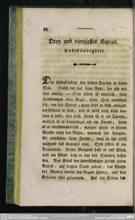 Drey und vierzigstes Kapitel. Unbeständigkeit