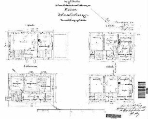 Schwabsberg: Empfangsgebäude Verwaltungsgebäude Grundrisse 1.-2.OG,UG