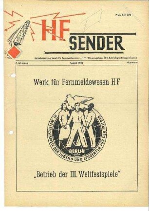 Betriebszeitung HF-Sender vom August 1951