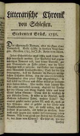 4,1786: Litterarische Chronik von Schlesien auf das Jahr ...