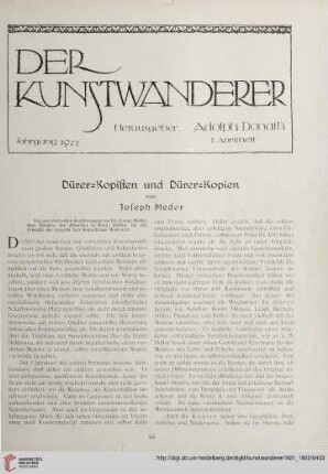3/4: Dürer-Kopisten und Dürer-Kopien