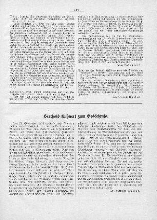 Berthold Kuhnert zum Gedächtnis