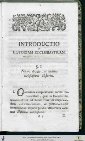 Introductio in Historiam Ecclesiasticam.