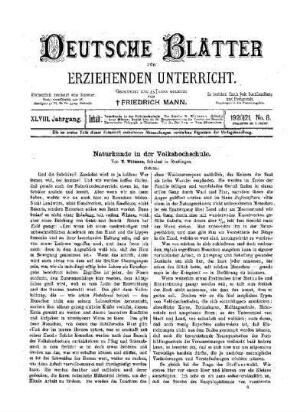 Naturkunde in der Volkshochschule : (Schluß)