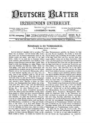 Naturkunde in der Volkshochschule : (Schluß)