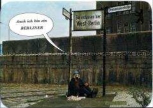 Obdachloser an der Berliner Mauer