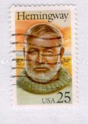 US-amerikanische Briefmarke mit einem Porträt von Ernest Hemingway nach einer Vorlage von Yousuf Karsh