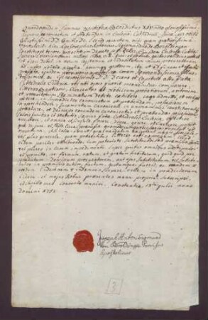 Procuratorum Joseph Anton von Beroldingens für den Vikar Zeller.