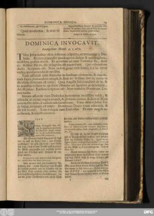 Dominica Invocavit, Evangelium Matth. 4, 1. ad 11.