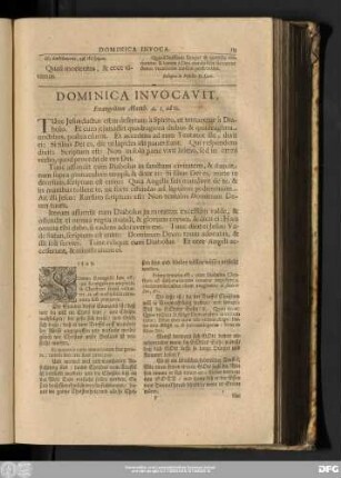 Dominica Invocavit, Evangelium Matth. 4, 1. ad 11.