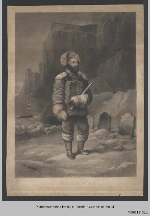 Elisha Kent Kane vor den Gräbern der Expeditionsteilnehmer von Sir John Franklin