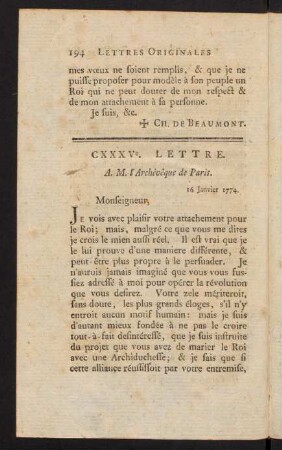 194-208, CXXXV. - CXXXIX. Lettre