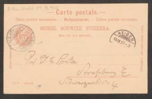 Postkarte an Friedrich Spitta : 16.09.1897